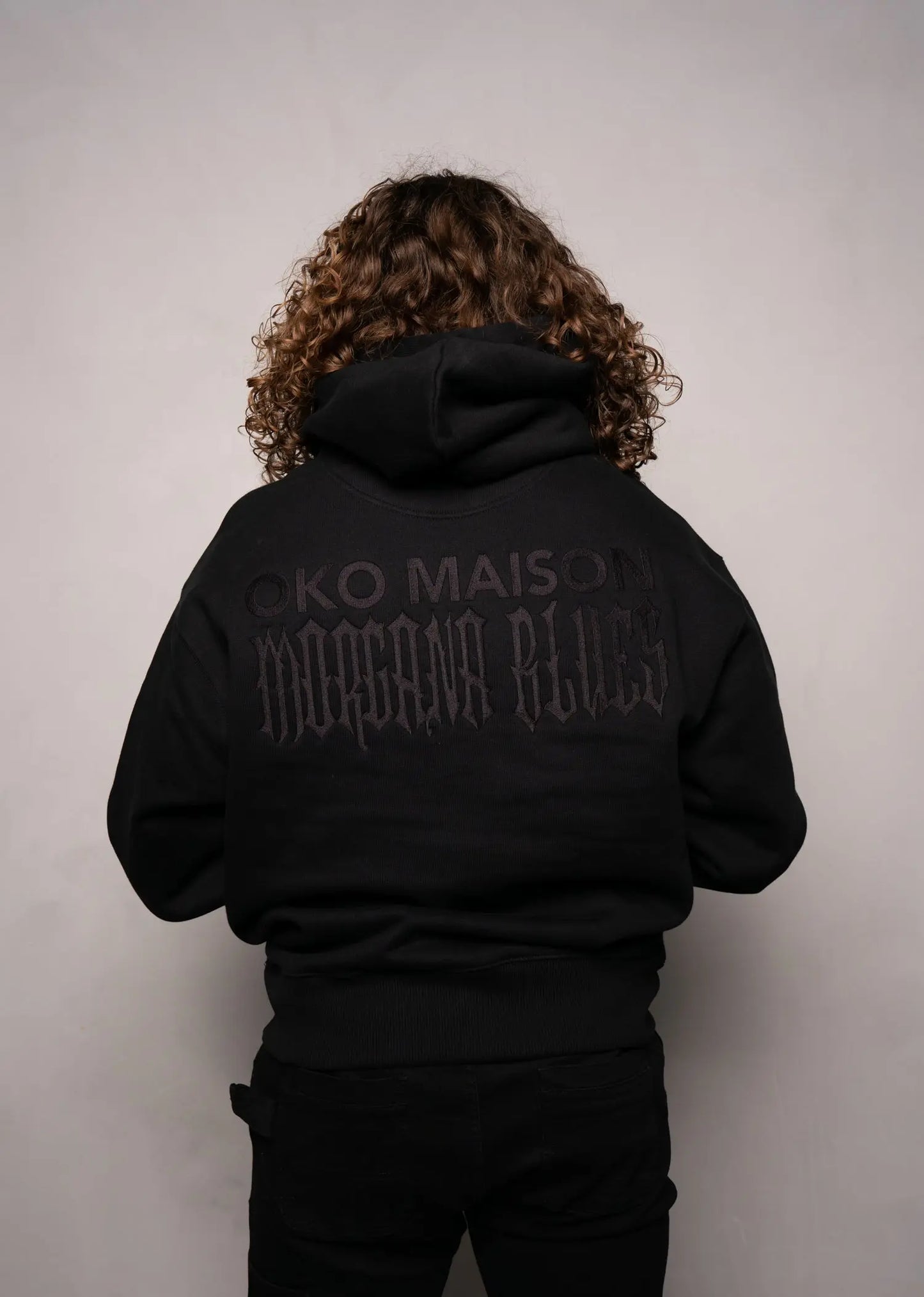 STYGIAN BLACK HEAVYWEIGHT HOODIE OKOMaison