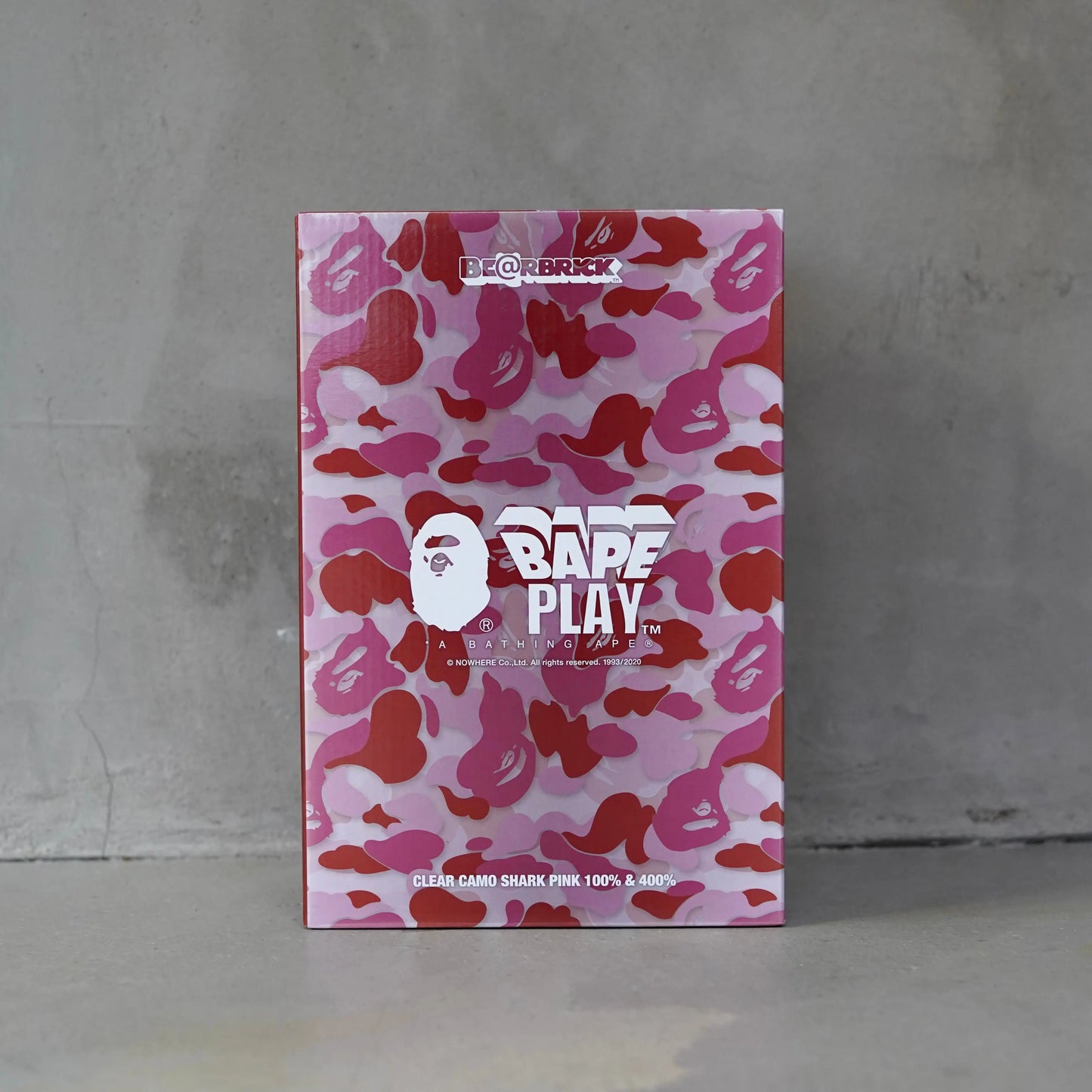Bearbrick x BAPE ABC Camo Shark 100% & 400% Set Clear Red OKO MAISON